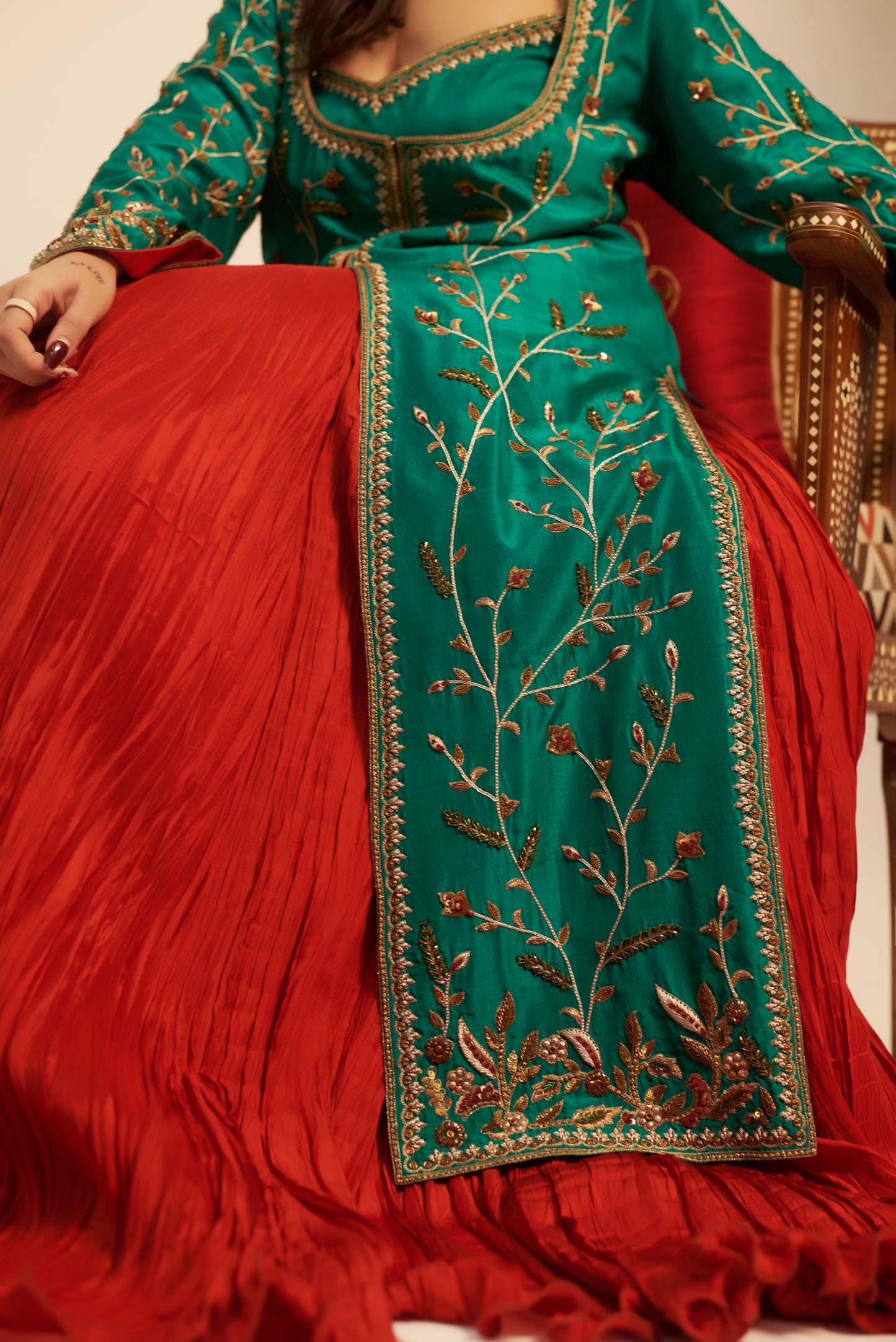 Zardozi Handwork Jacket Set