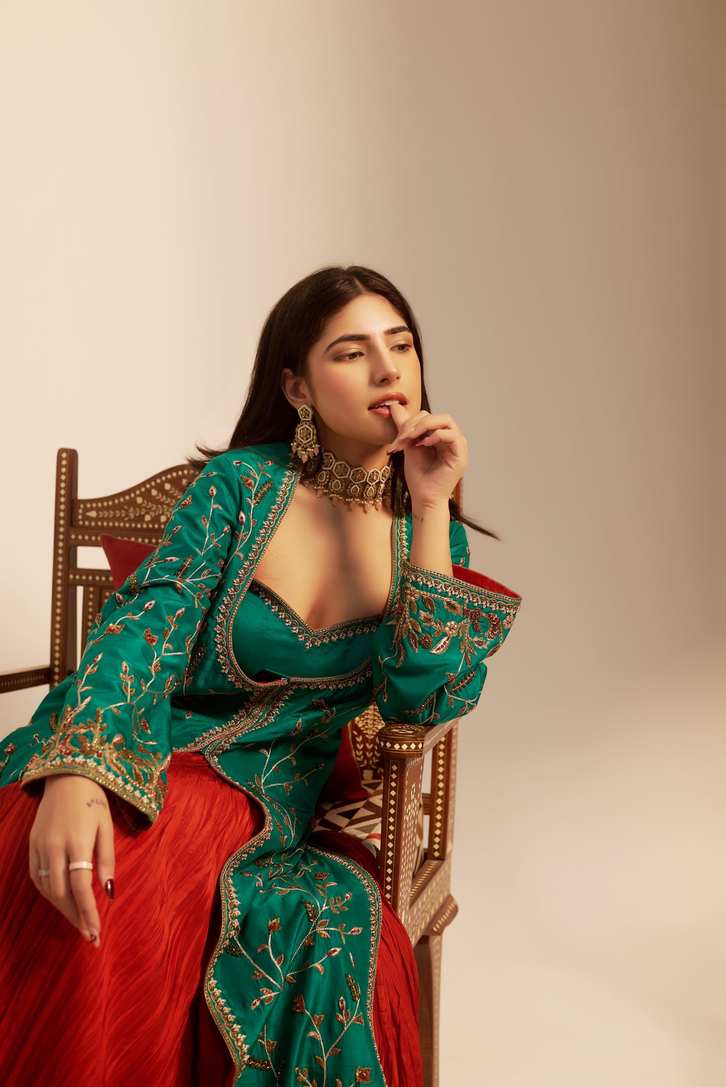 Zardozi Handwork Jacket Set