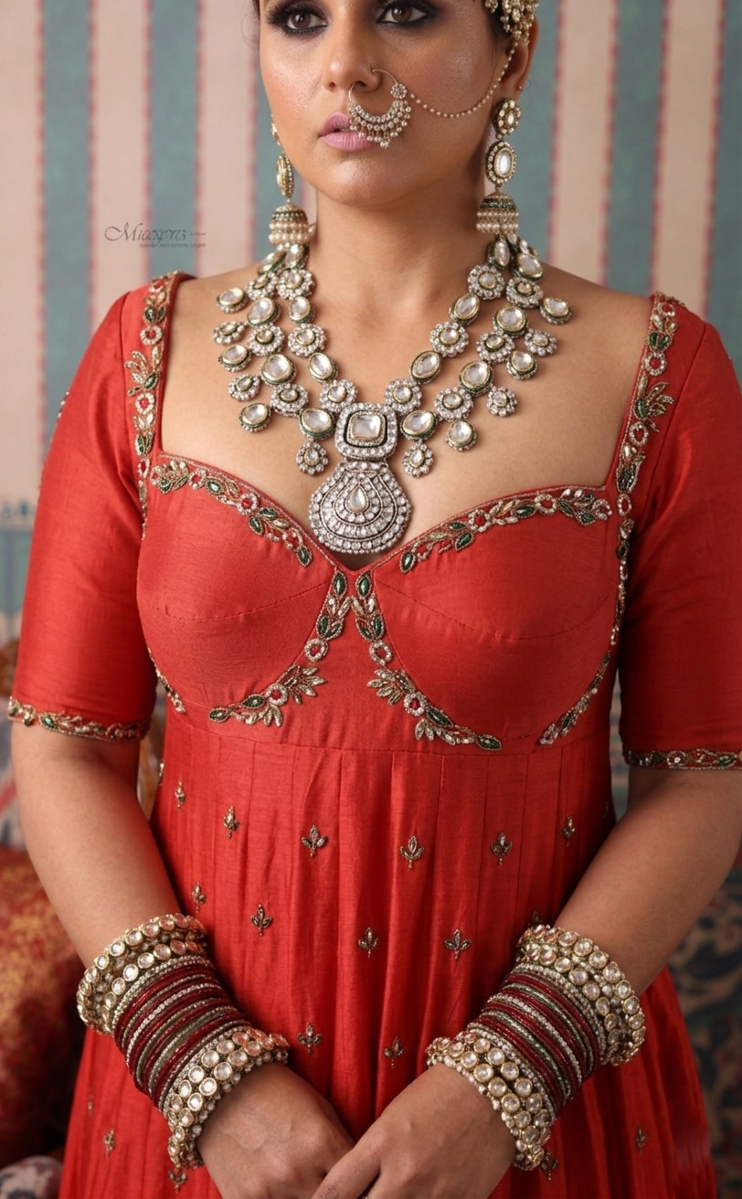 Saffron Royale Silk Chanderi Gown Set